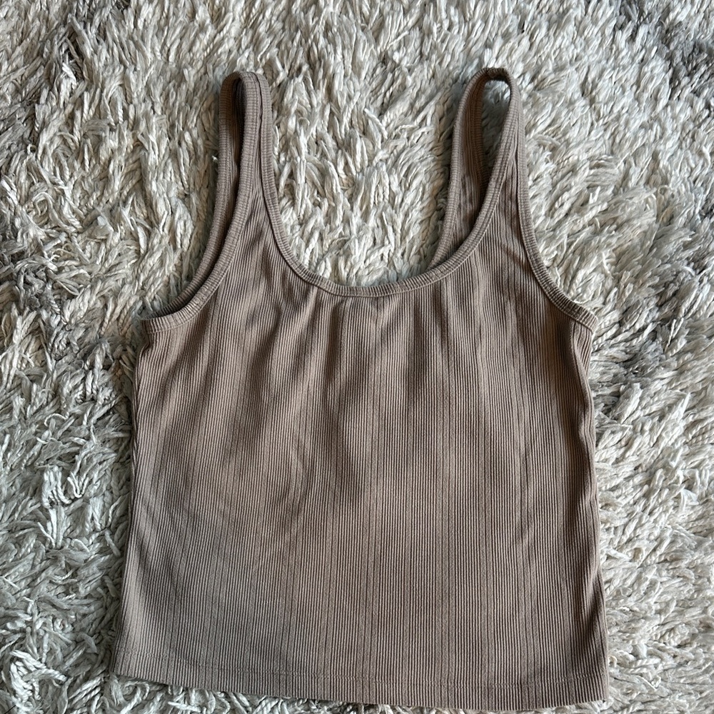 Abercrombie & Fitch Taupe Ribbed Tank Top